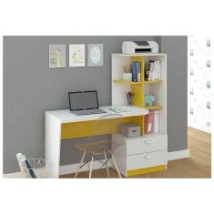 Mesa De Computador Elisa C- 2 Gavetas E 6 Nichos Cinamomo - Permóbili