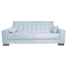 Sofá Cama 2 Lugares Para Sala de Estar Lisboa Suede Cinza