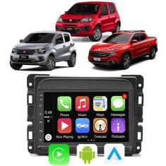 Kit Multimidia Android Auto Carplay Fiat Mobi Uno Toro 7" Voz Google S