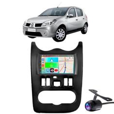 Kit Multimidia Android Sandero 2007-2011 7 Pol Carplay + Câmera de Ré 