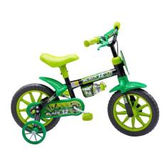 Bicicleta Infantil Nathor Black Aro 12 com Rodinhas Laterais