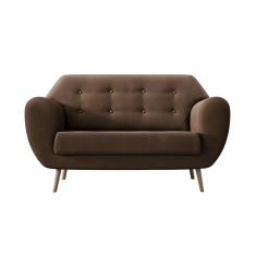 sofá 2 lugares beegees veludo marrom