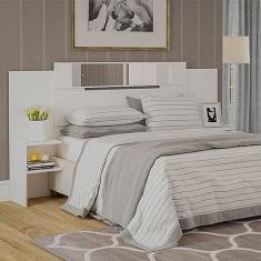 Cabeceira Extensível 4 Prateleiras 2 Espelhos Mila Panan Móveis Branco