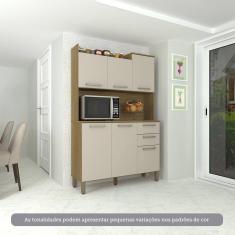 Cozinha Compacta 120,30cm 6 Portas e 2 Gavetas com Tampo 351 Luciane Móveis