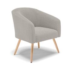 Sofá Namoradeira E Poltrona Pé Palito Natural Stella Bouclê Cinza D03 - D`rossi