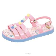 Sandália Infantil Feminina Coração Multicolor Miss ref 10195 - MISS MI