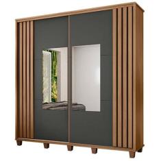 Roupeiro Casal 228cm Portas Correr Com Espelho Monte Carlo RV Móveis C