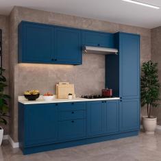 Cozinha Compacta Évora com Tampo para Cooktop 8 PT 3 GV Azul Órion