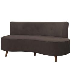 Sofá 2 Lugares Para Sala Living 135cm Pés Palito Korah K04 Veludo Marrom - Mpozenato