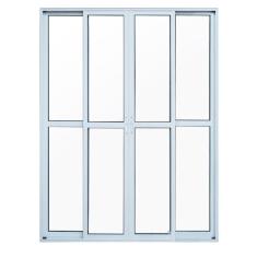 Porta Sacada 4 Folhas Alumínio 2,10 X 1,50 Com Fechadura Hale Esquadrias