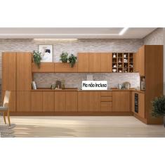 Cozinha Completa Ciela 22 Peças (5aéreos+6balcões+3paneleiros+8complementos) C22p82 Canela - Kappesberg