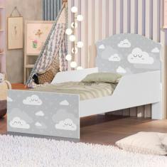 Mini Cama Nuvens Cinza Com Colchão - CASA H