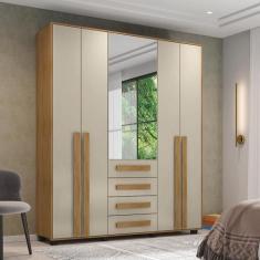 Roupeiro 5 Portas Ragusa Cinamomo Off White - CASA H