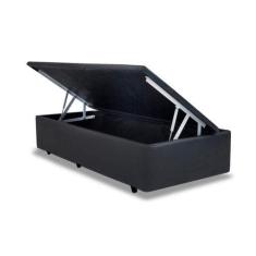 Base Box Baú Solteiro Sintético Cinza - 88x188 - Colchão dos Sonhos