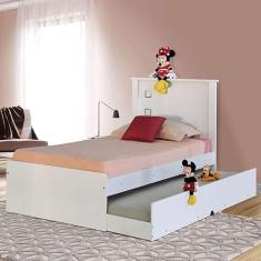 Cama com Cama Auxiliar Barcelona Flex Branca e Preta