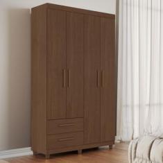 Guarda Roupa Solteiro 4 Portas 2 Gavetas Califórnia - Conquista Móveis