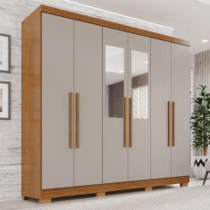 Guarda-Roupa Casal com Espelho 6 Portas 2 Gavetas França - Espresso Mó