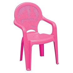 Cadeira Monobloco com Braços Infantil Estampada Catty, Tramontina, Rosa