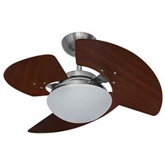 Ventilador Aventador Stilo 220V 3P, Tron, Tabaco/ Aço Escovado