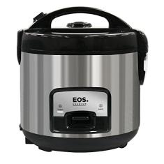 Panela Elétrica De Arroz Eos 5 Xicaras Inox Preta Tampa Vidro Clear Glass Epa05pi 110v