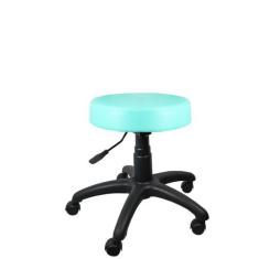 Mocho banqueta / sem encosto - verde claro - base preta - com rodizio 
