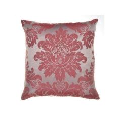 Capa Para Almofada Em Tecido Jacquard Vermelho Com Dourado Medalhão - 