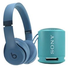 Fones de Ouvido Sem Fio Beats Solo 4 (Azul Ardósia) + Caixinha Sony SR