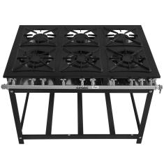 Fogão Super 40 Kenok 6 Bocas 3 Duplas Baixa Pressão Fbsu6b.142