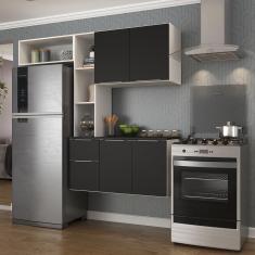 Cozinha Compacta Armário E Balcão Multimóveis Branca/preta