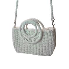 Bolsa Artesanal Praia Forrada Meia Lua Retangular Verão Branco