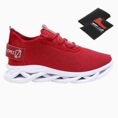 Tênis Masculino Esporte Sem Cardaço Academia Corrida Dia a Dia + Carteira-Masculino