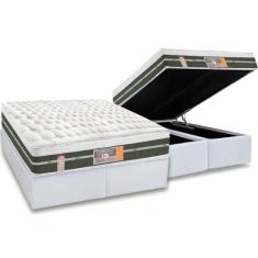 Cama Box Baú Queen: Colchão Molas Castor Bonnel Silver Star Air + Base