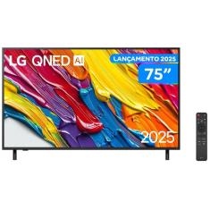 Smart TV 75" LG 4K QNED 75QNED82ASG webOS 25 α7 AI Processor 4K Gen8 Alexa 3 HDMI 2.0 2 USB