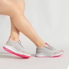 Tênis Esportivo Feminino Para Caminhada Academia BF Shoes Flow, Cinza,