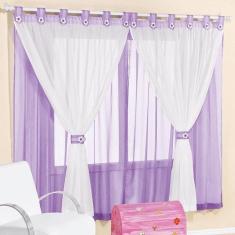 Cortina Infantil Juvenil para Varão Tecido Voal 2,00 x 1,70 Metros Alt