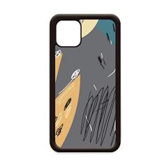 Capa cinza abstrata arte padrão para iPhone 12 Pro Max para Apple Mini Mobile Case Shell