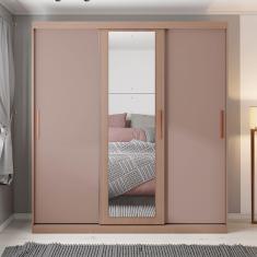 Guarda-Roupa Bartira Paris com Espelho, 3 Portas de Correr e 2 Gavetas