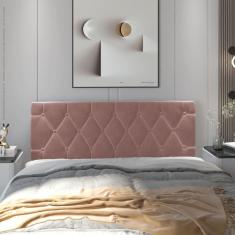 Cabeceira Box Estofada Paris Solteiro 90x55cm Rosê
