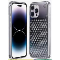 Capa Celular Protetora de Metal | Aluminio Reforçado | Para Iphone 15Pro | Capinha A Prova de Choque | Dissipação de Calor | Difusor de Aroma