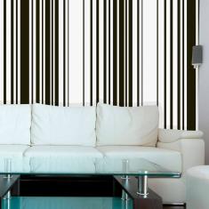 Papel de Parede Auto Adesivo Lavável listrado Preto e Branco