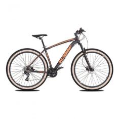 Bicicleta Aro 29 Ksw Xlt 27v Freio Hidráulico K7 Garfo Trava Pneu Faixa - Preto/laranja Tam.19