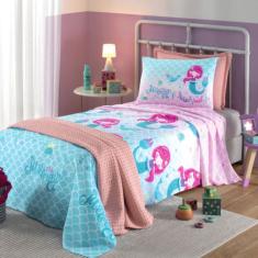 Jogo De Lençol Infantil Dohler Estampado Sereia Mermaid
