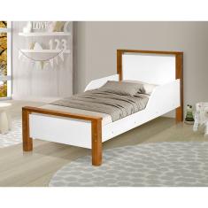 Mini Cama Infantil Montessoriana Branca Com Mel Branco