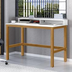 Escrivaninha 110Cm California Tebarrot Branco/Amêndoa