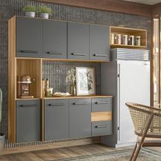 Armario Cozinha 7 Portas E 2 Gavetas Juliete Freijo-chumbo Freijo-chumbo