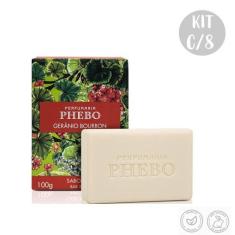 Kit c/8 Sabonetes em Barra Phebo Gerânio Bourbon 100g - Granado