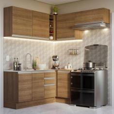 Armário de Cozinha Completa de Canto 349cm Rustic Glamy Madesa 07, Rus