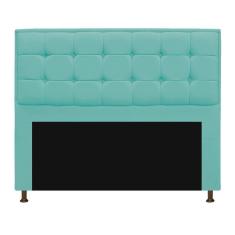 Cabeceira Copenhague 160cm Queen Size Suede Azul Tiffany