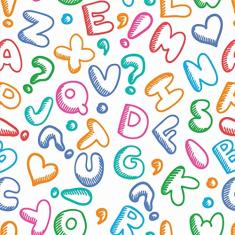 Papel de Parede Adesivo Lavável Letras Coloridas 12m