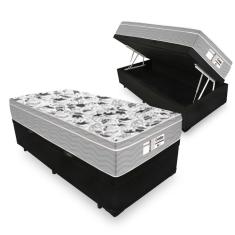 Cama Box Com Baú Solteiro + Colchão De Molas Ensacadas - Probel - Evolution 88x188x74cm